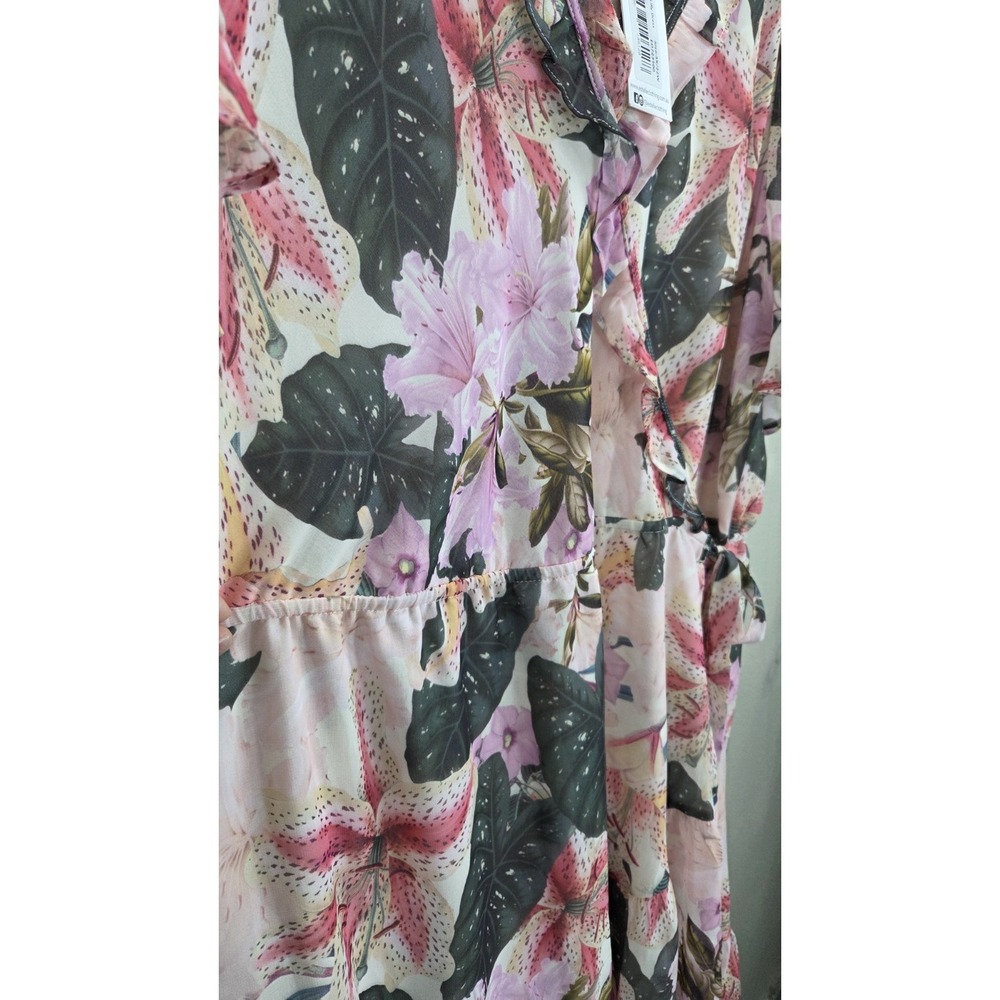 Estelle Leonie Lily Dress‎ 3X 22W Floral Wrap Midi NWT Plus Size $129 - Picture 6 of 7